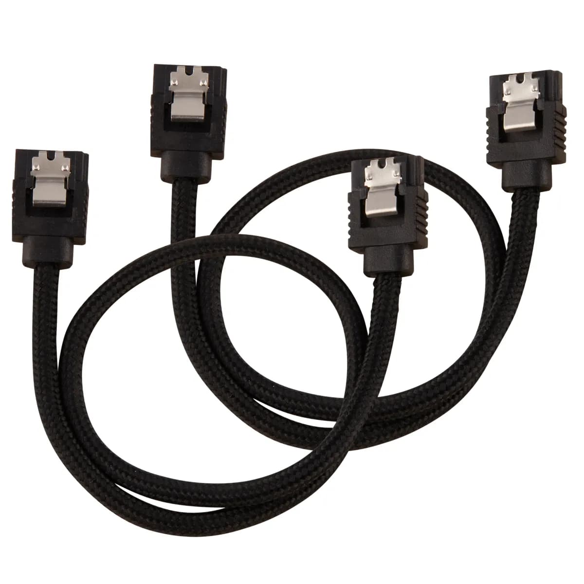 CORSAIR Premium Sleeved, SATA-datakaapelisetti, 30 cm, musta