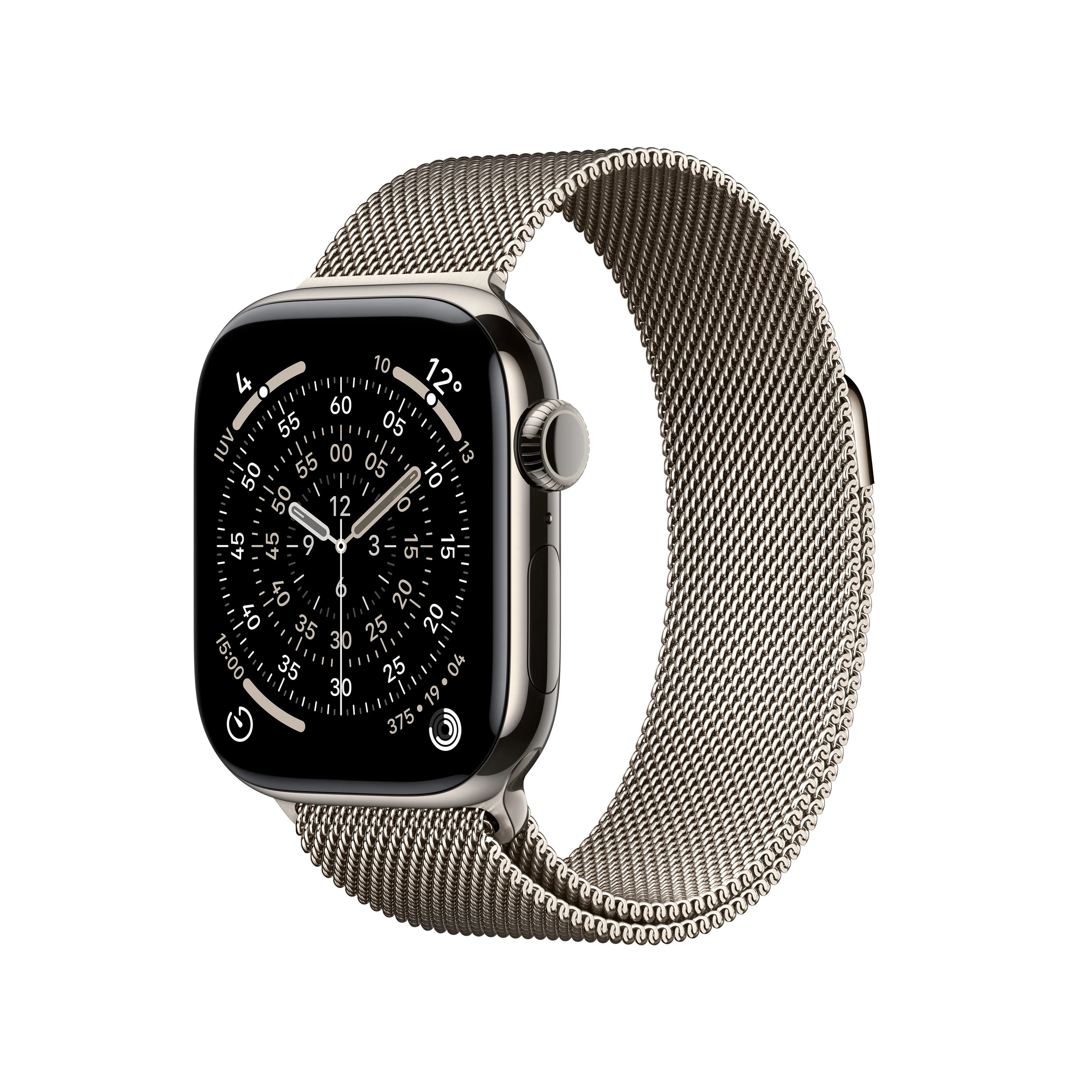 Apple Watch Series 11 (GPS + Cellular) 42 mm luonnonvaalea titaanikuori ja milanolaisranneke