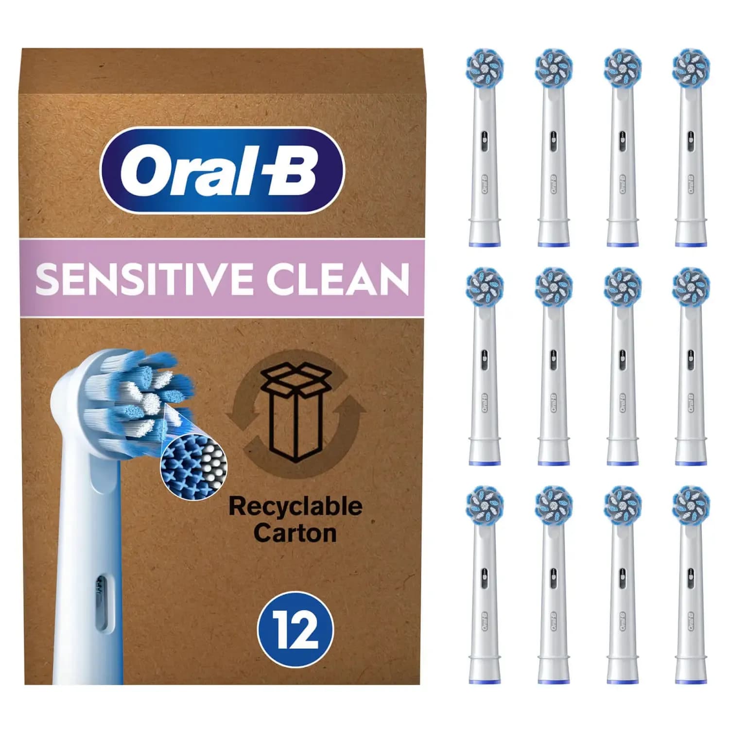 Oral-B Sensitive Clean 12 kpl -vaihtoharjaspäät, Alabasterinvalkoinen – Oral-b