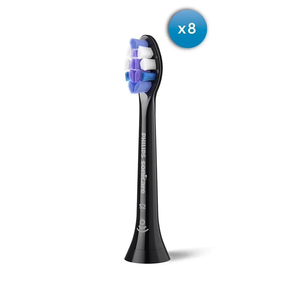Philips Sonicare S2 Sensitive HX6058/88 vaihtoharjapäät, musta, 8 kappaletta – Philips