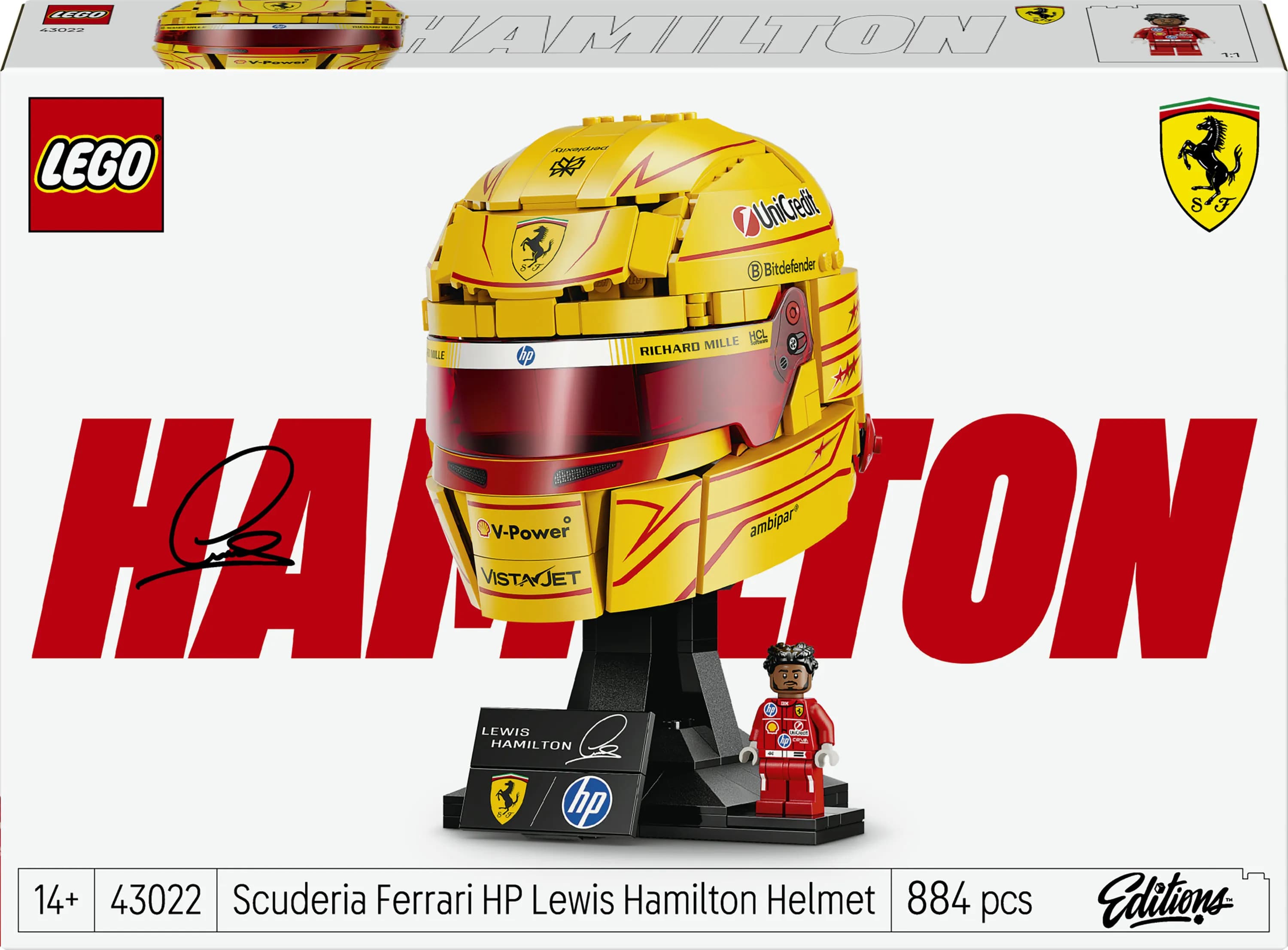 LEGO Formula 1 Editions Scuderia Ferrari HP -kypärä – Lewis Hamilton 43022