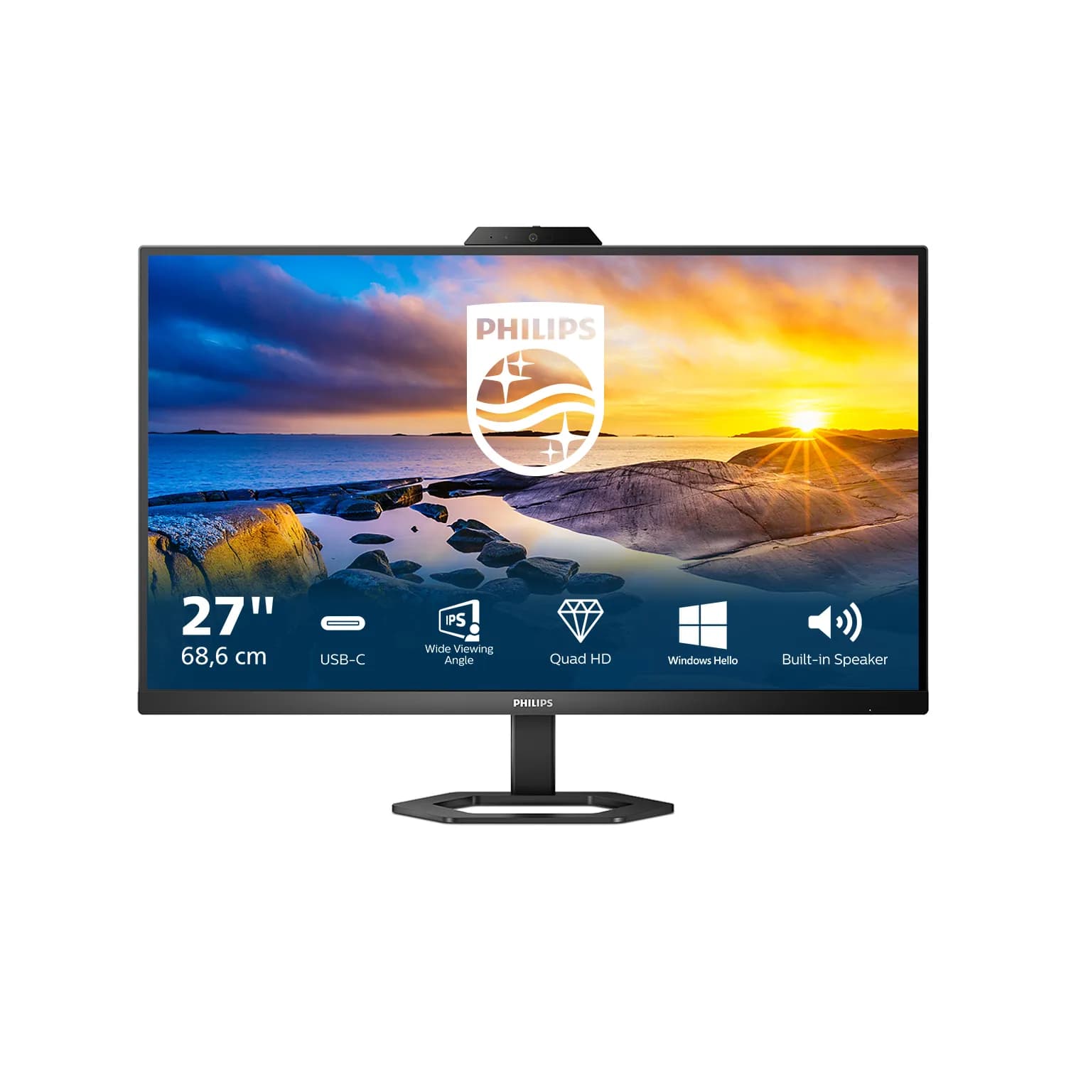 Philips 27E1N5600HE 27" QHD, IPS -näyttö, USB-C hub, webkamera – Philips