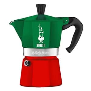Bialetti Moka Express Tricolore -espressokeitin, punainen/vihreä, 3 kuppia
