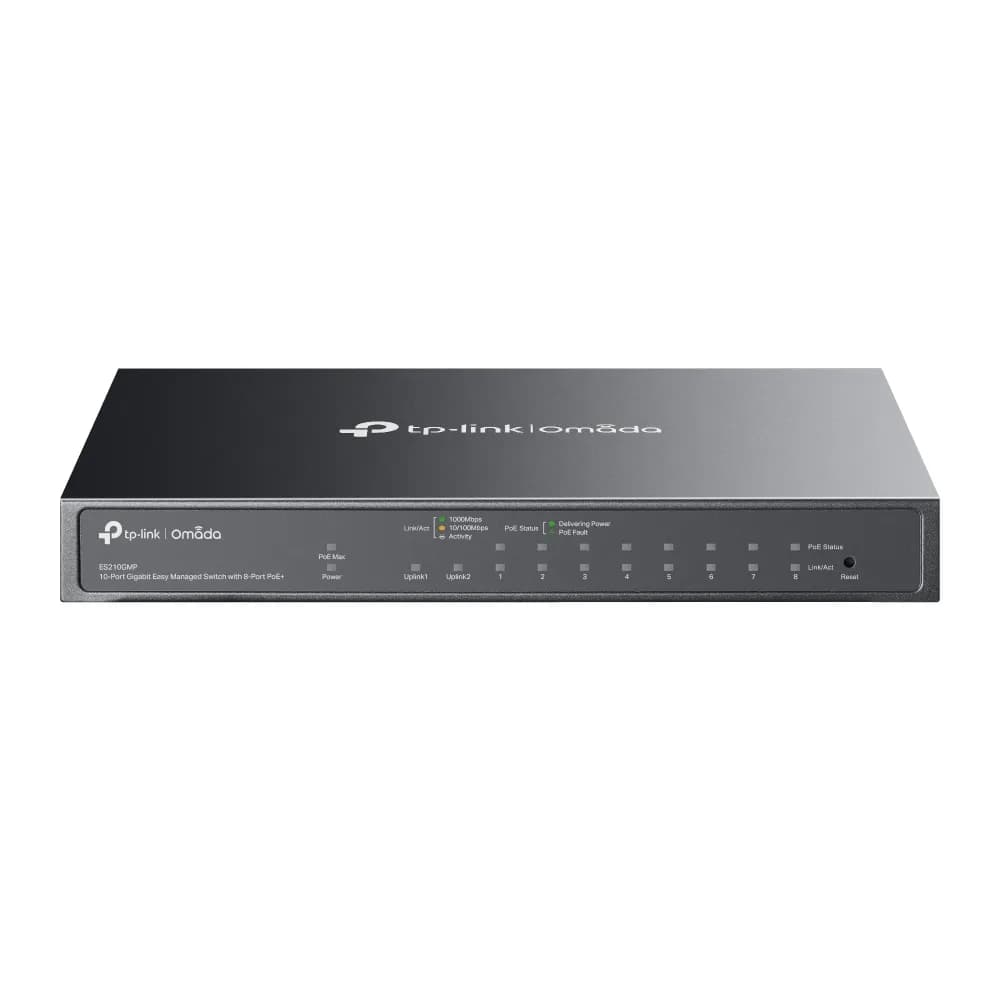 TP-Link Omada ES210GMP - Hallittava Layer 2 Gigabitin Ethernet-kytkin, Musta