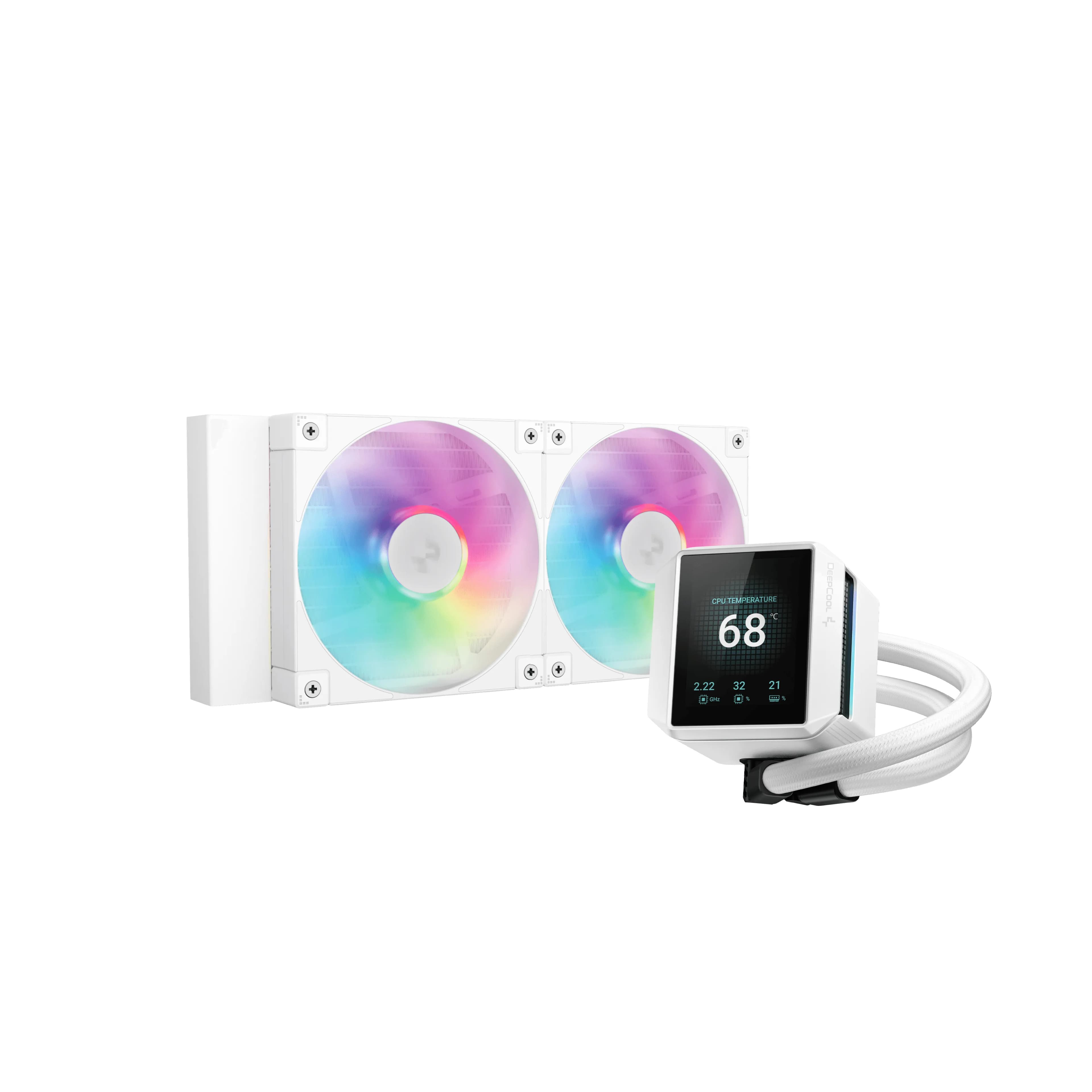 DeepCool Mystique 240mm ARGB -nestejäähdytin, valkoinen