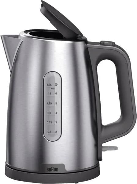Braun PurShine WK 1500 -vedenkeitin, 1,7 l, 2200 W, harmaa