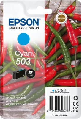 Epson 503 Chillies C13T09Q24020 -mustekasetti, 3.3 ml, cyan