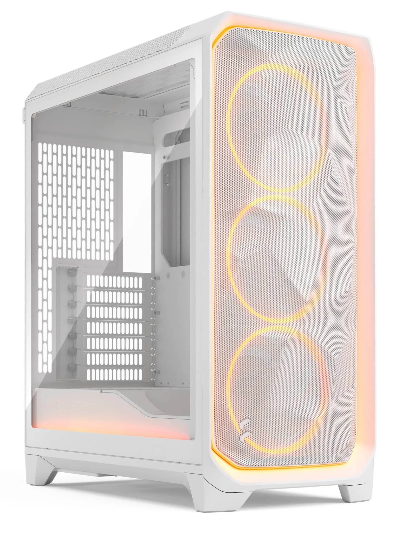 Fractal Design Meshify 3 Ambience Pro RGB -miditornikotelo RGB-valaistuksella ja läpinäkyvällä ikkunalla, valkoinen