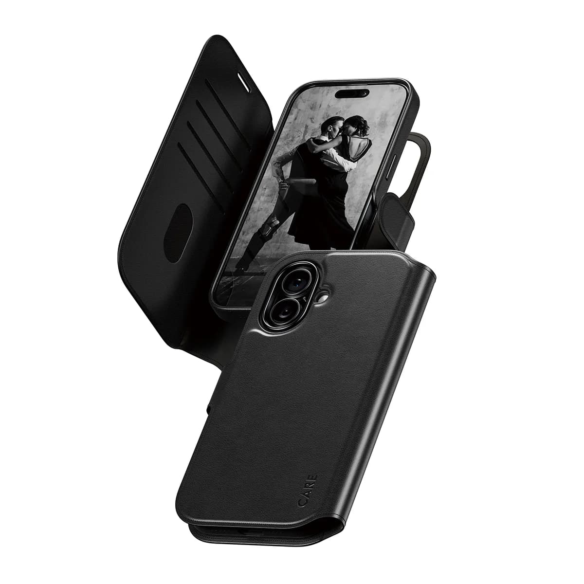 PanzerGlass CARE Tango with MagSafe, iPhone 17 - 2-in-1 lompakkokotelo, musta – Panzerglass