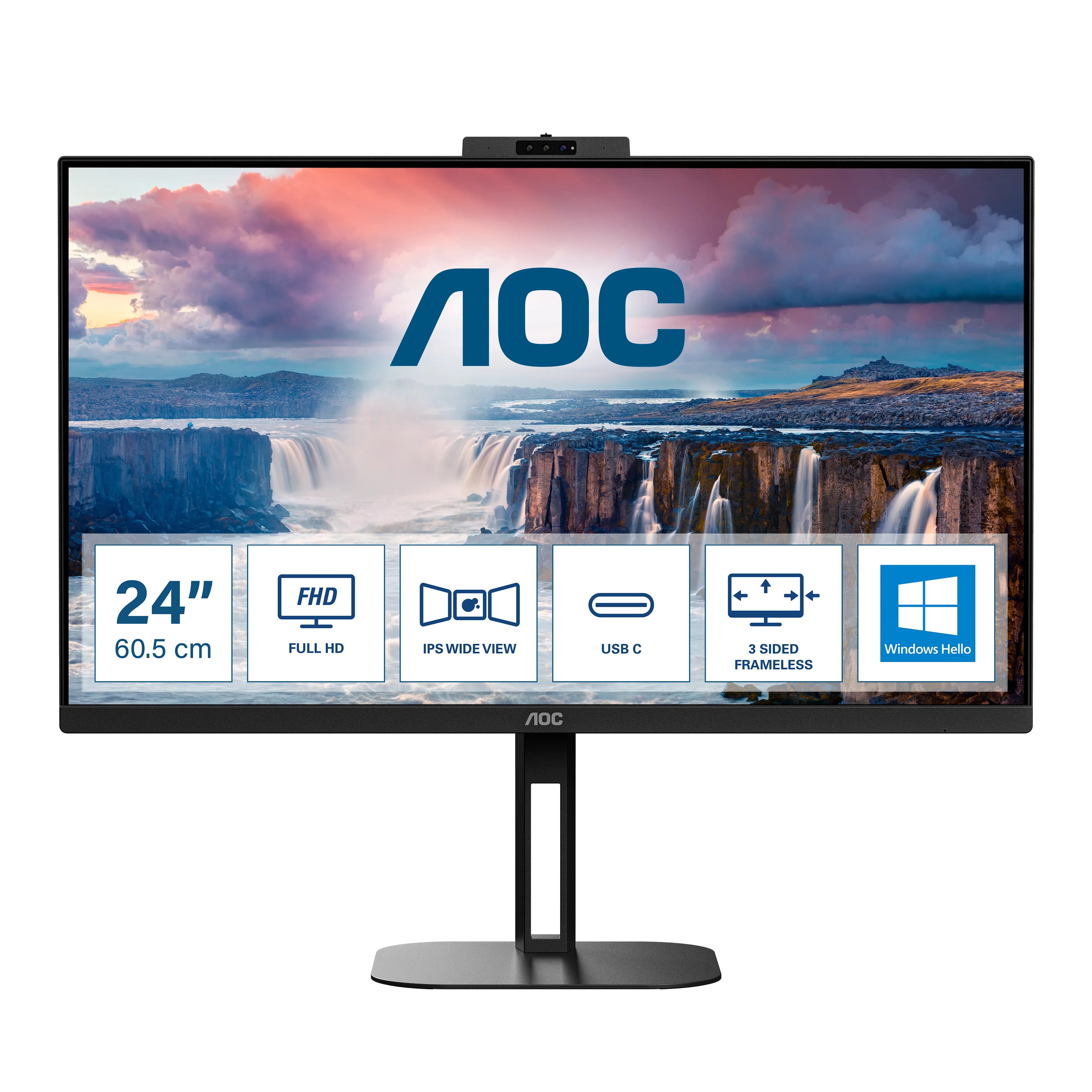 AOC 24V5CW/BK 24" Full HD, IPS -näyttö, USB-C hub – AOC
