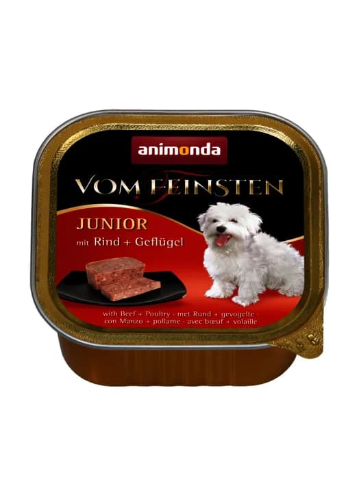 Animonda Vom Feinsten Junior Beef and Poultry, Koiran märkäruoka, Viljaton, 150 g – Animonda