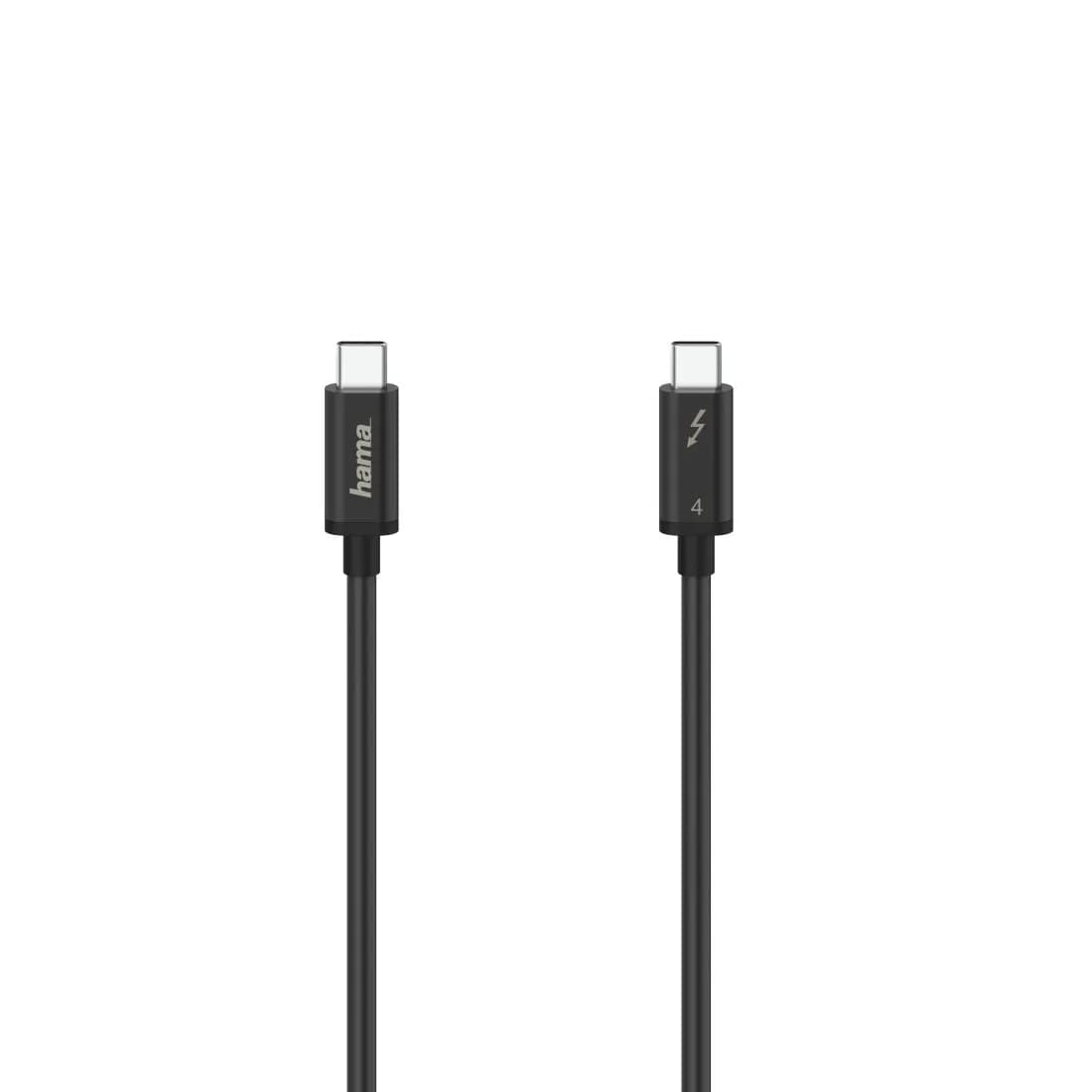 Hama Thunderbolt 4 -kaapeli, jossa 8K, 0,8 m, musta – Hama