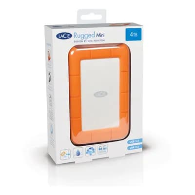 LaCie Rugged Mini 2 Tt 2.5" -kestävä ulkoinen HDD, oranssi, hopea – LaCie