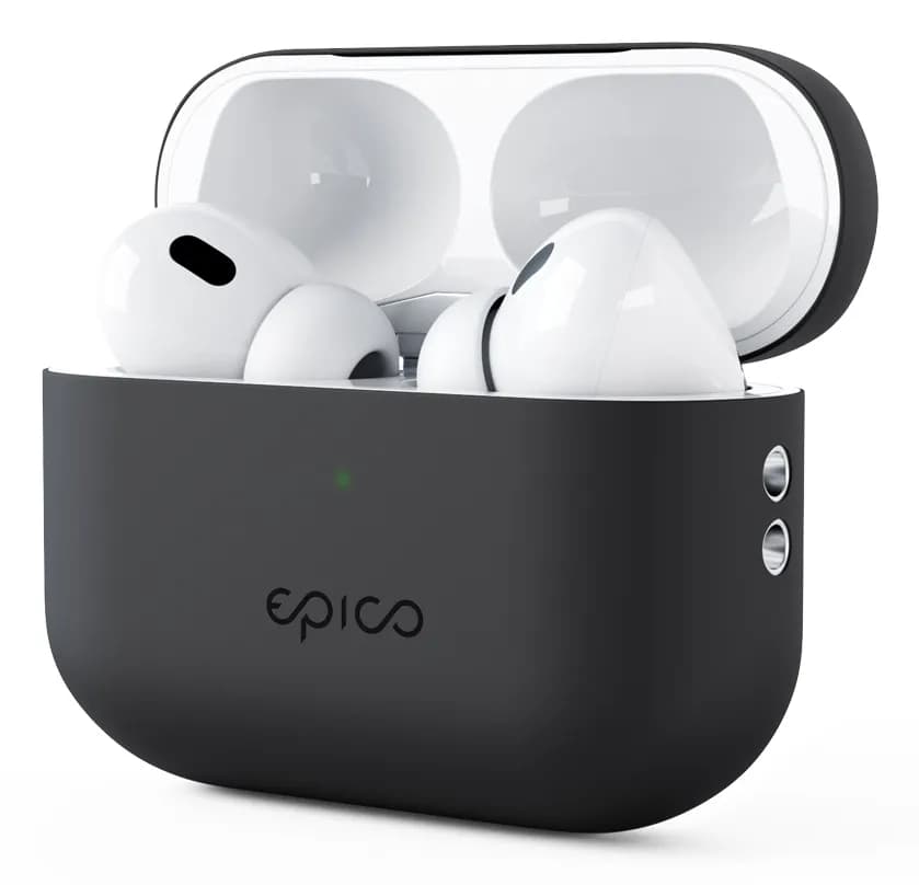 Epico Silicone Cover, AirPods Pro (2nd Gen) -suojakuori, Musta