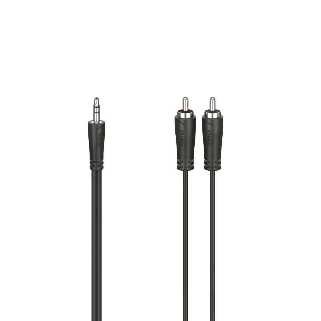 Hama 3,5 mm – 2x RCA -audiokaapeli, 3 m, musta