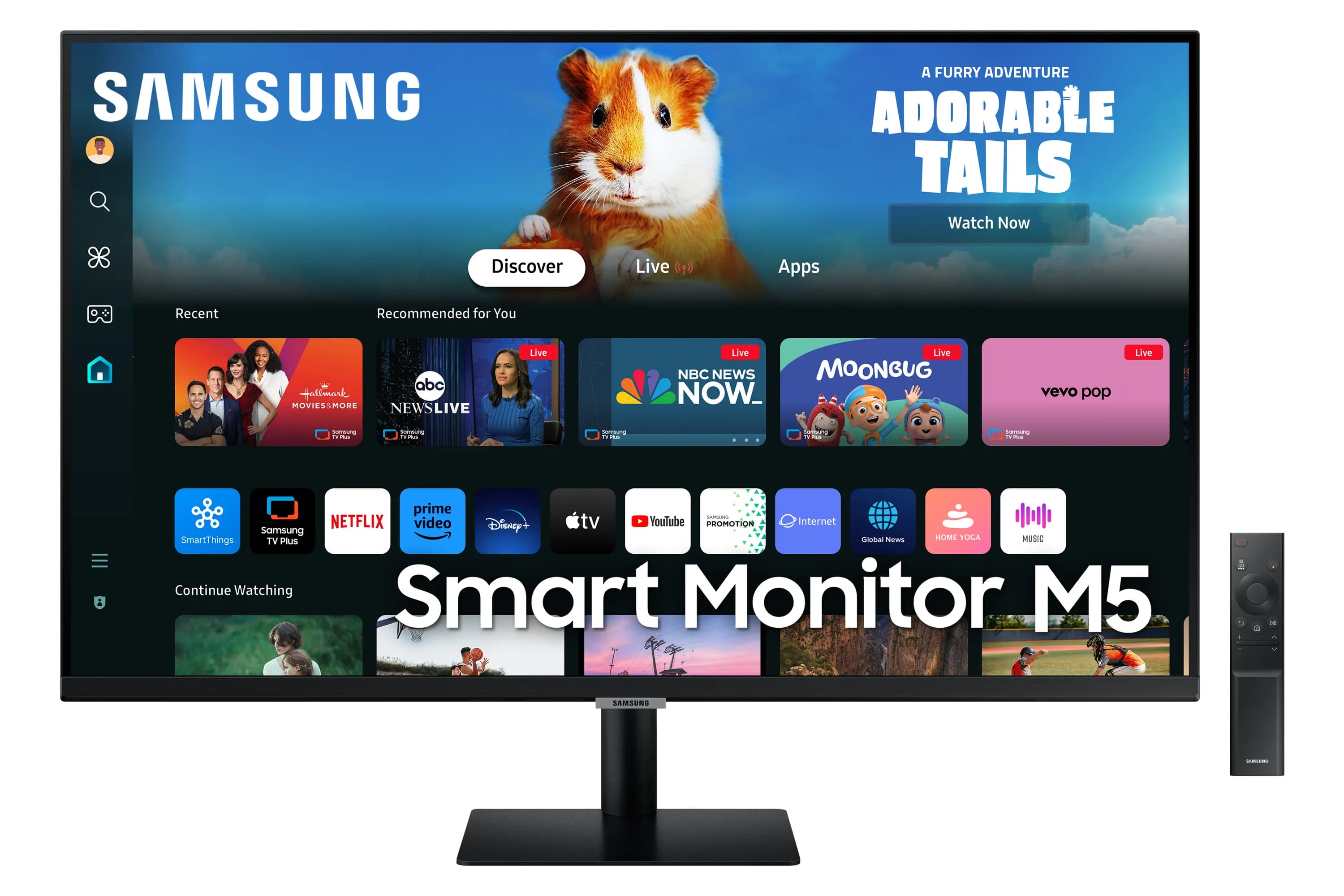 Samsung Smart Monitor M5 M50D 27" Full HD, VA -näyttö, USB hub, HDR10 – Samsung