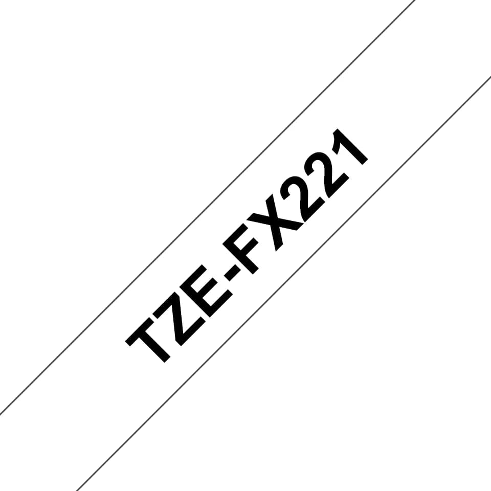 BROTHER TZEFX221 9 BLACK ON WHITE FLEX
