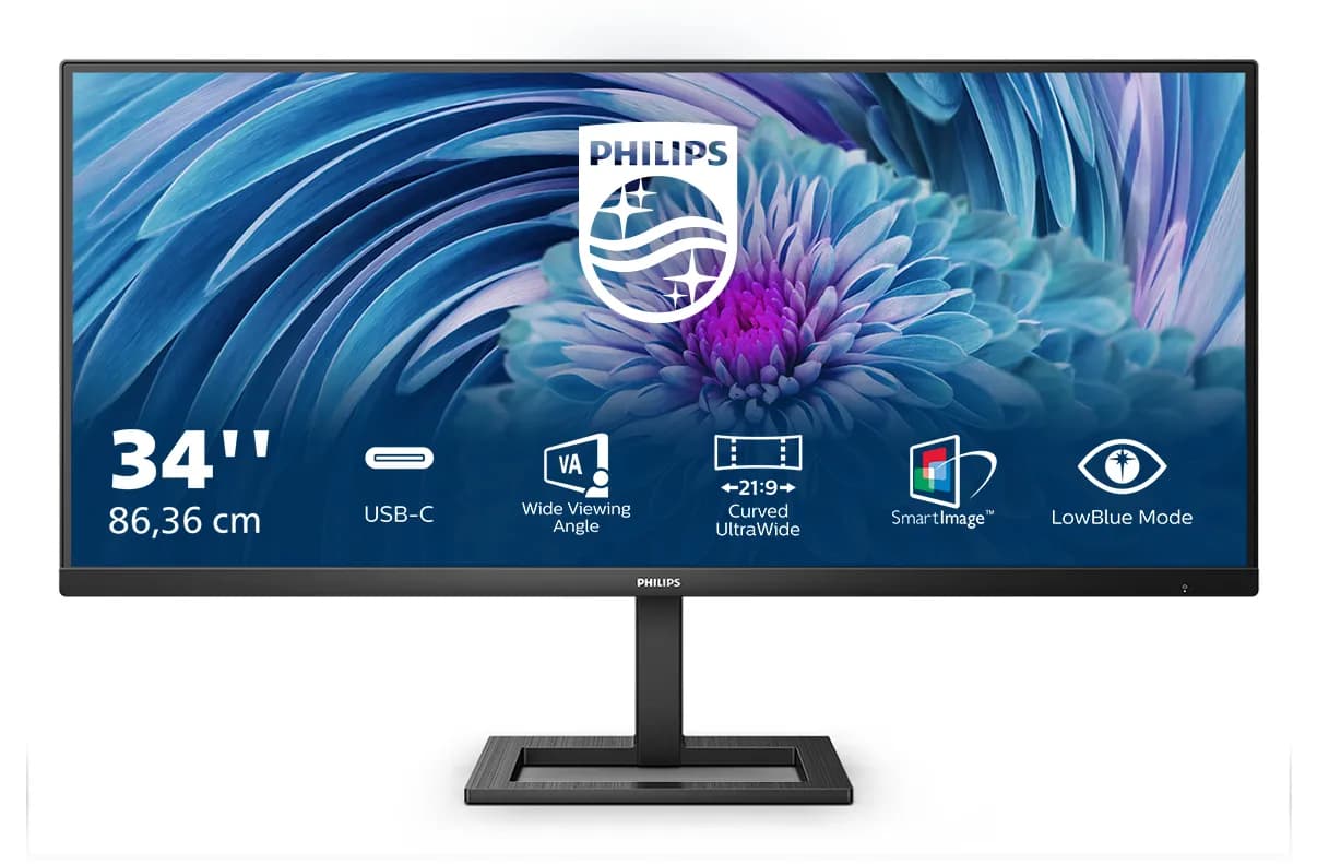 Philips 346E2LAE/00 34" UWQHD, VA -näyttö, USB-C hub – Philips