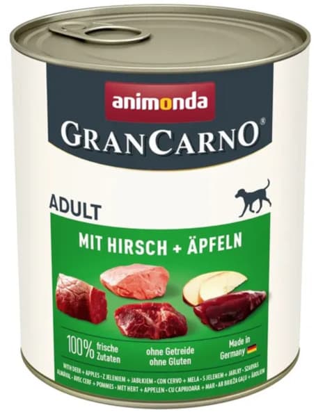 Animonda GranCarno Adult Deer and Apple, Koiran märkäruoka, 800 g – Animonda