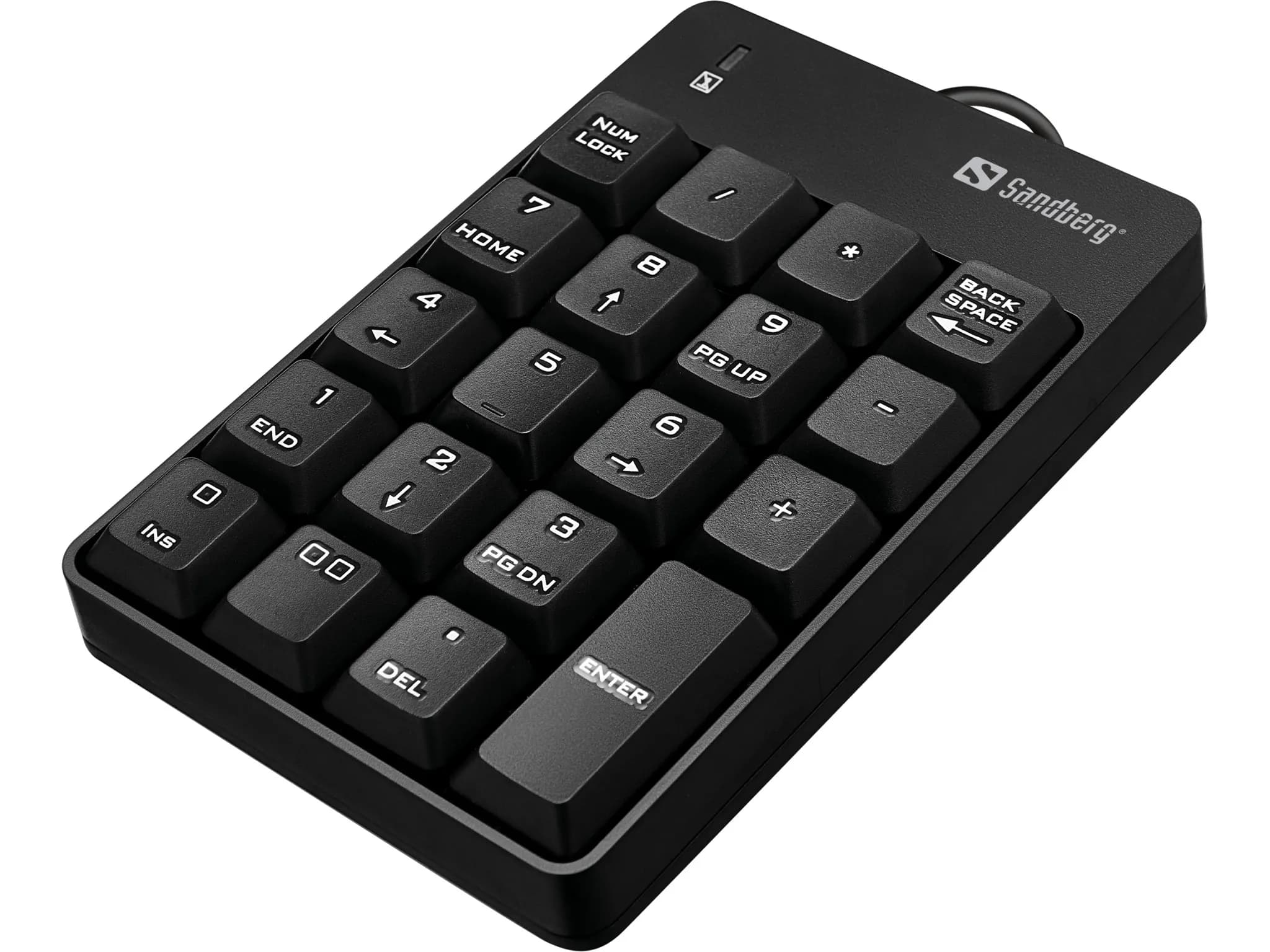 Sandberg USB Wired Numeric Keypad -numeronäppäimistö, Musta – Sandberg
