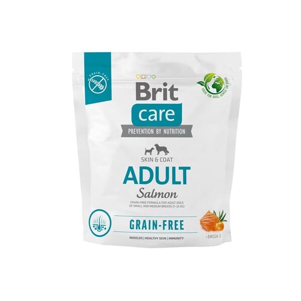 Brit Care Dog Grain-free Adult Small & Medium Salmon, Koiran kuivaruoka, 1 kg – Brit Care