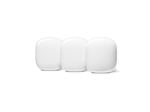 Google Nest WiFi Pro -mesh WiFi -järjestelmä, Wi-Fi 6E, Tri-band, 3 kpl, valkoinen – Google