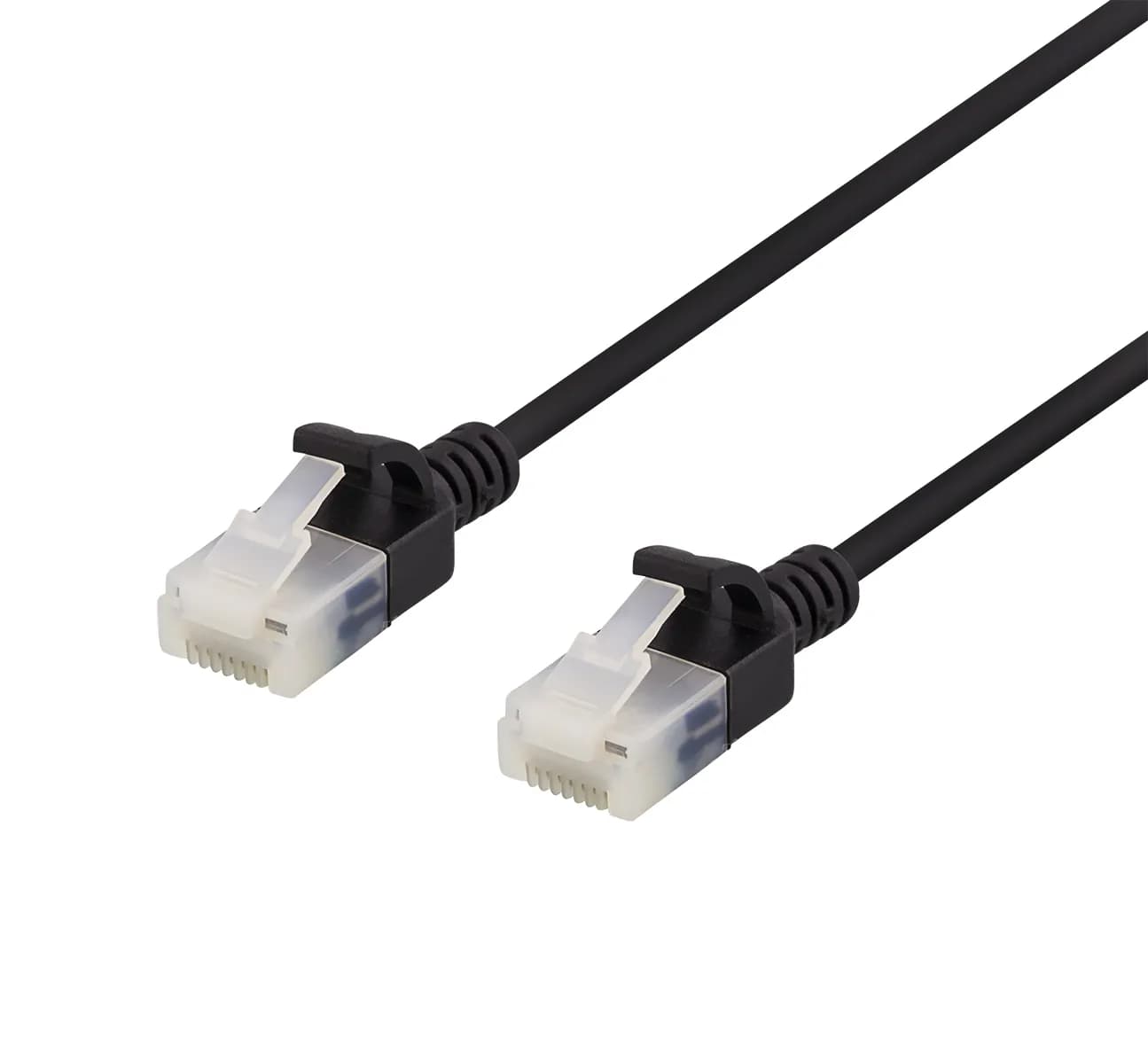 Cat6a U/UTP RJ45 0.3m -verkkokaapeli, musta – Deltaco