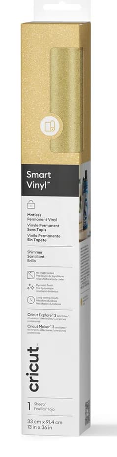 Cricut Smart Vinyl Permanent 33x91cm 1 sheet (Shimmer Gold) – CRICUT