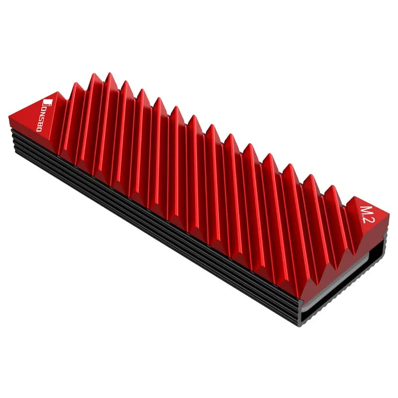 Jonsbo M.2-3 RED M.2 SSD -jäähdytyssiili, M.2 2280, musta/punainen