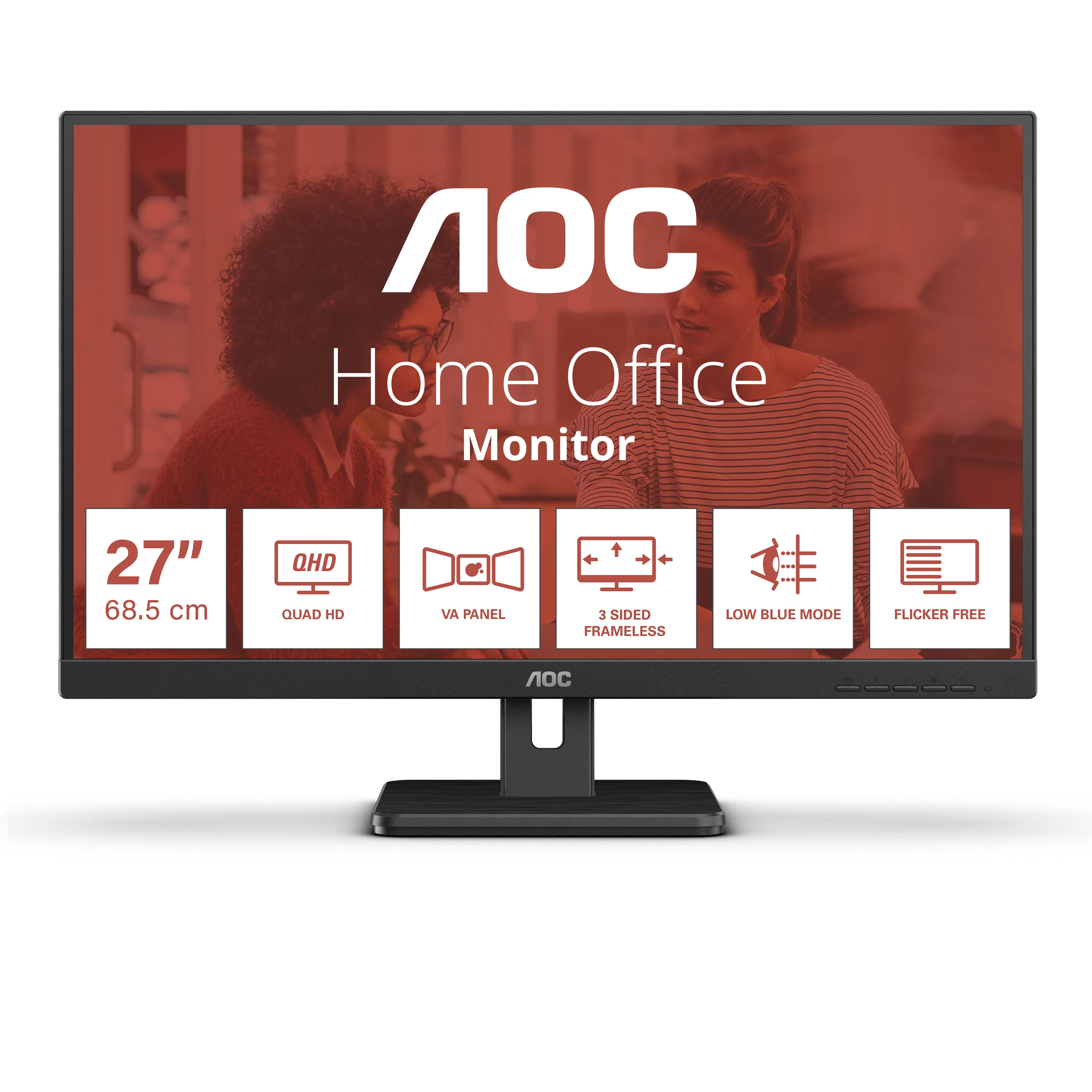 AOC Q27E3UAM 27" QHD, VA -näyttö, USB-C hub – AOC