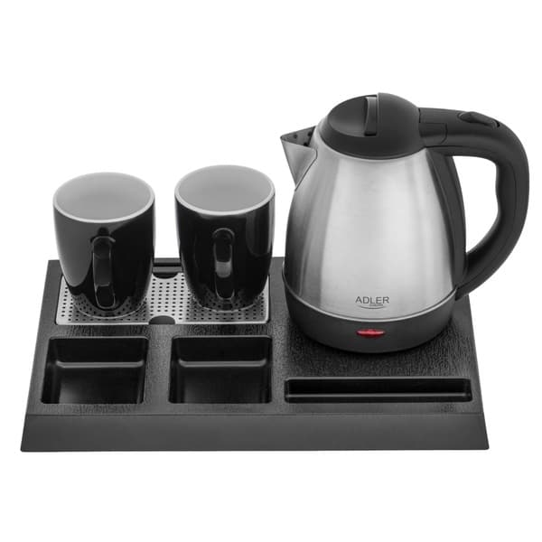 Adler AD 1354 -vedenkeitin, 1,2 l, 1500 W, musta/ruostumaton teräs