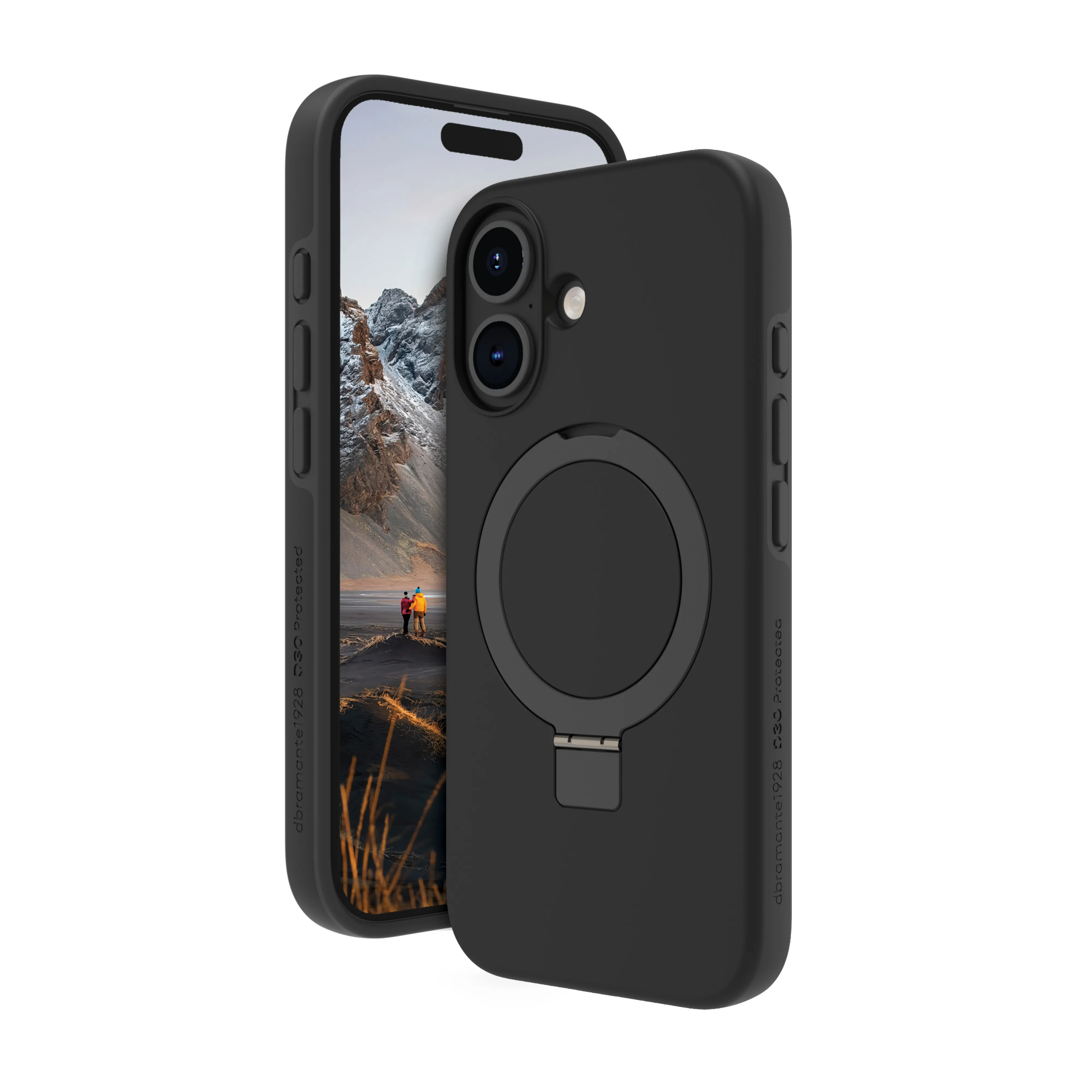 Dbramante1928 Iceland Ultra D3O MagSafe Kickstand, iPhone 16 Plus -suojakuori, Musta – DBRAMANTE