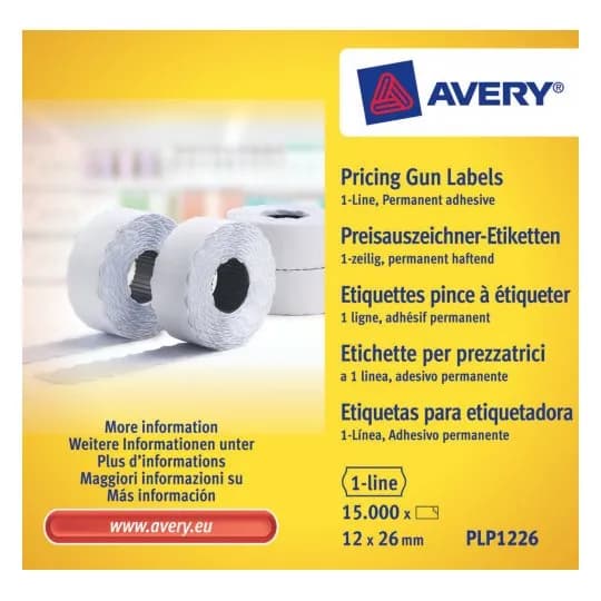 Avery 26x12 G2 -hintalaput, 10 rullaa, valkoinen – Avery