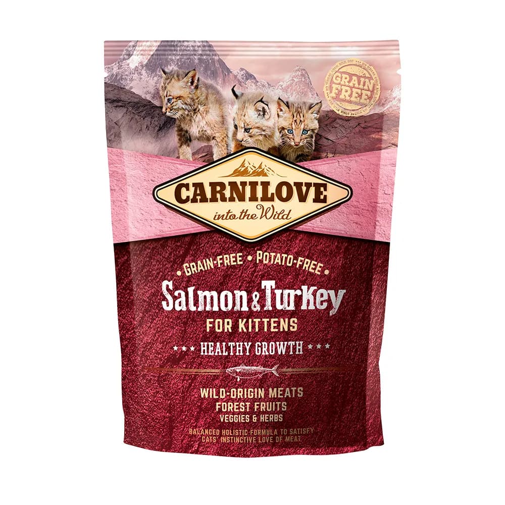 Carnilove Salmon & Turkey for Kittens, Kissan kuivaruoka, Viljaton, 400 g – Carnilove
