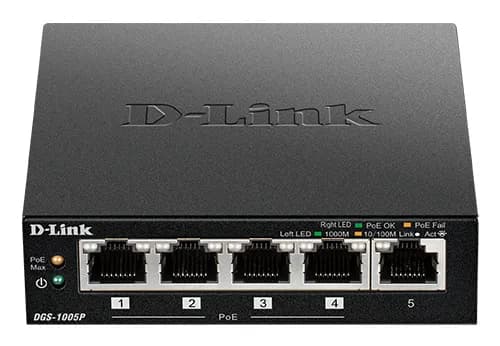 D-Link 5-Port Desktop Gigabit PoE+ Switch – D-Link
