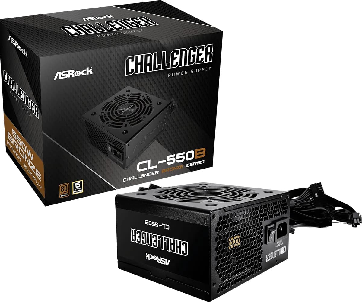 ASRock Challenger CL-550B 550W -virtalähde, 80 Plus Bronze – ASRock