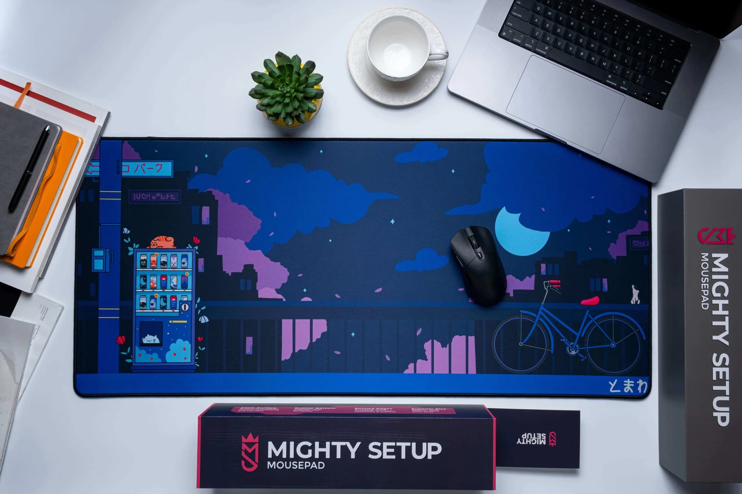 Midnight Cravings -pelihiirimatto, 900x400 mm, tummansininen ja violetti – MIGHTY SETUP