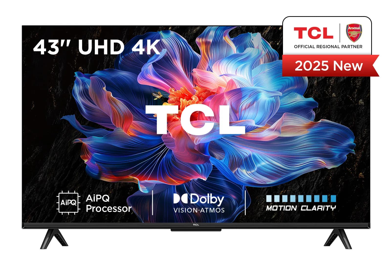 TCL 43V6C 43" 4K DLED Google TV, 60 Hz, HDR10+, metallic – TCL