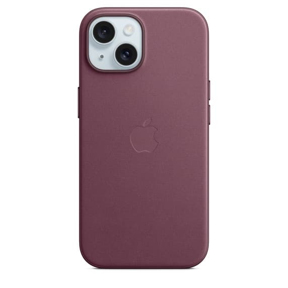 Apple iPhone 15, MagSafe -FineWoven-kuori, Mulperinpunainen – Apple