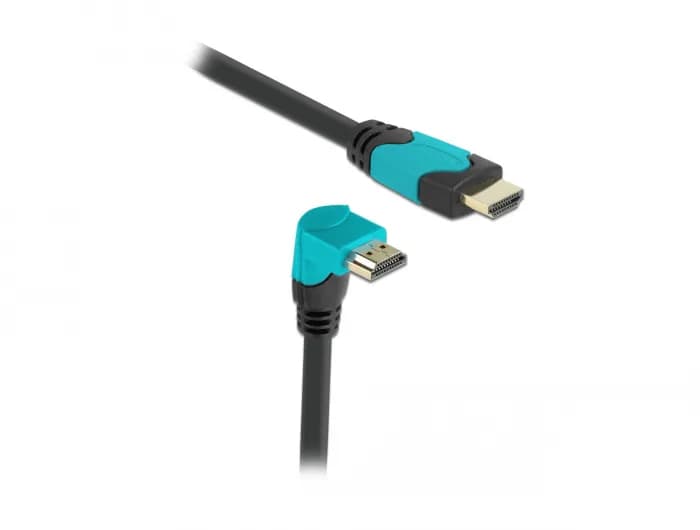DeLOCK Angled HDMI 2.1 -kaapeli jossa Ethernet, 8K, 3 m, musta