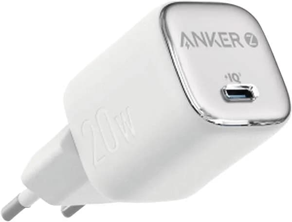 Anker Zolo 20W GaN - Seinälaturi, Hopea/Valkoinen – Anker