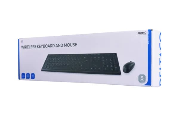 DELTACO TB-114 -langaton näppäimistö ja hiiri, musta – Deltaco