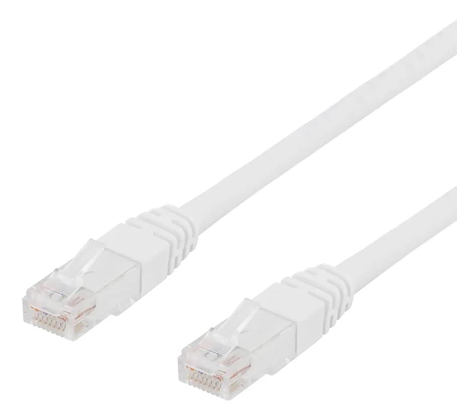 Deltaco Cat6 U/UTP RJ45 5m -verkkokaapeli, valkoinen – Deltaco