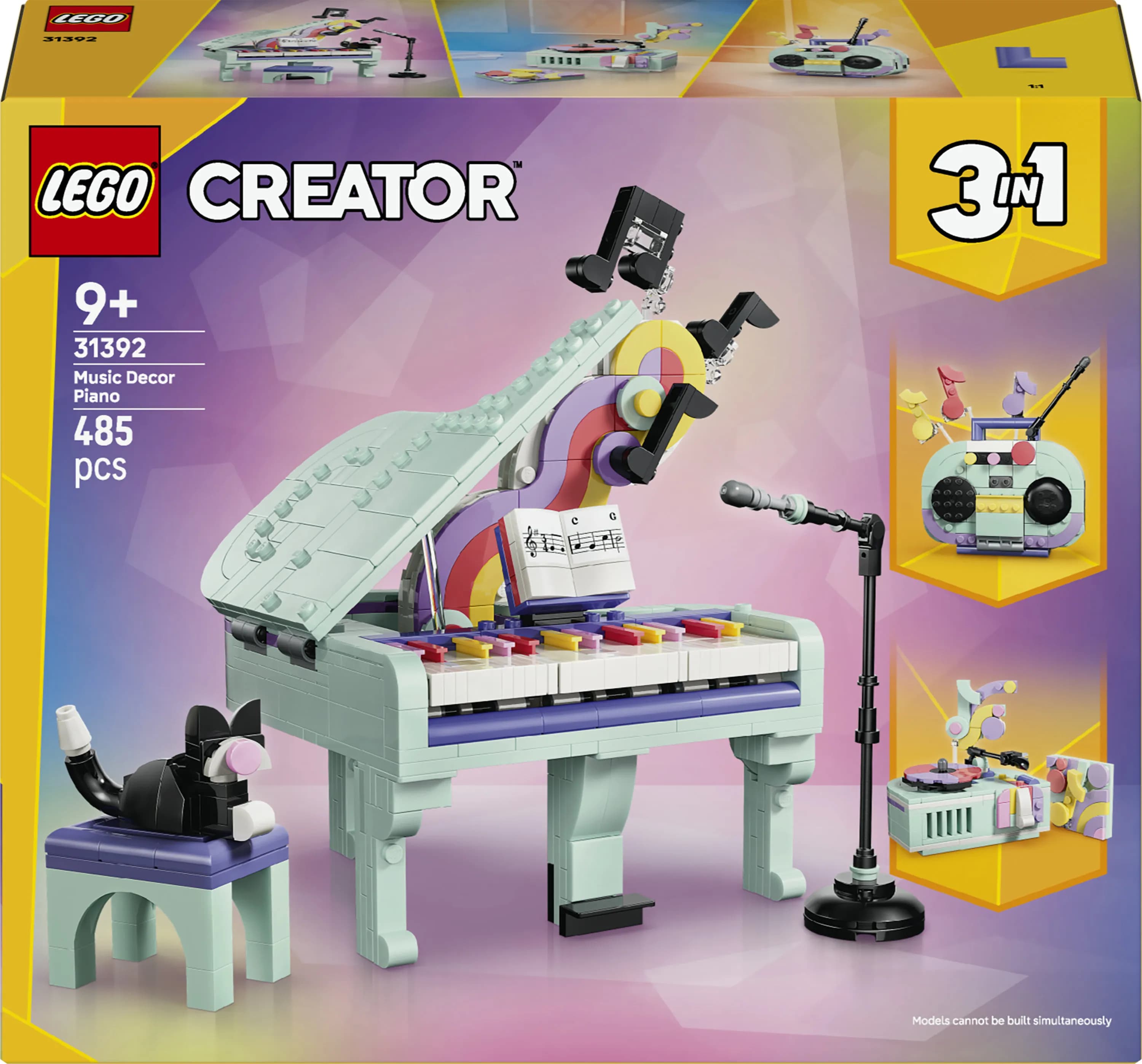 LEGO Creator 3-in-1 Musiikkiaiheinen piano ja kissa 31392
