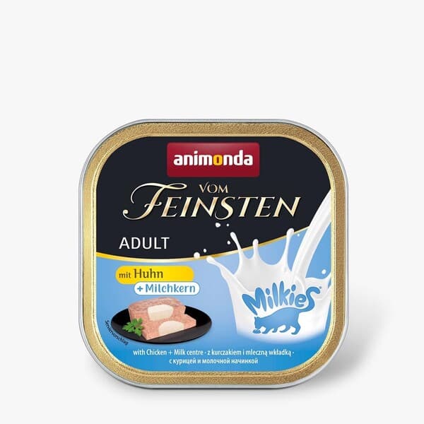 Animonda Vom Feinsten Adult Milkies with Chicken and Milky Filling, Kissan märkäruoka, Viljaton, 100 g – Animonda