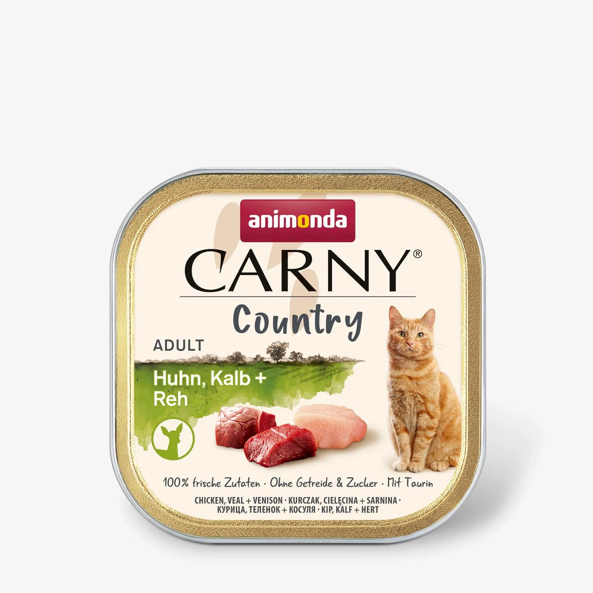 Animonda Carny Country Chicken, Veal & Venison, Kissan märkäruoka, Adult, Viljaton, 100 g – Animonda