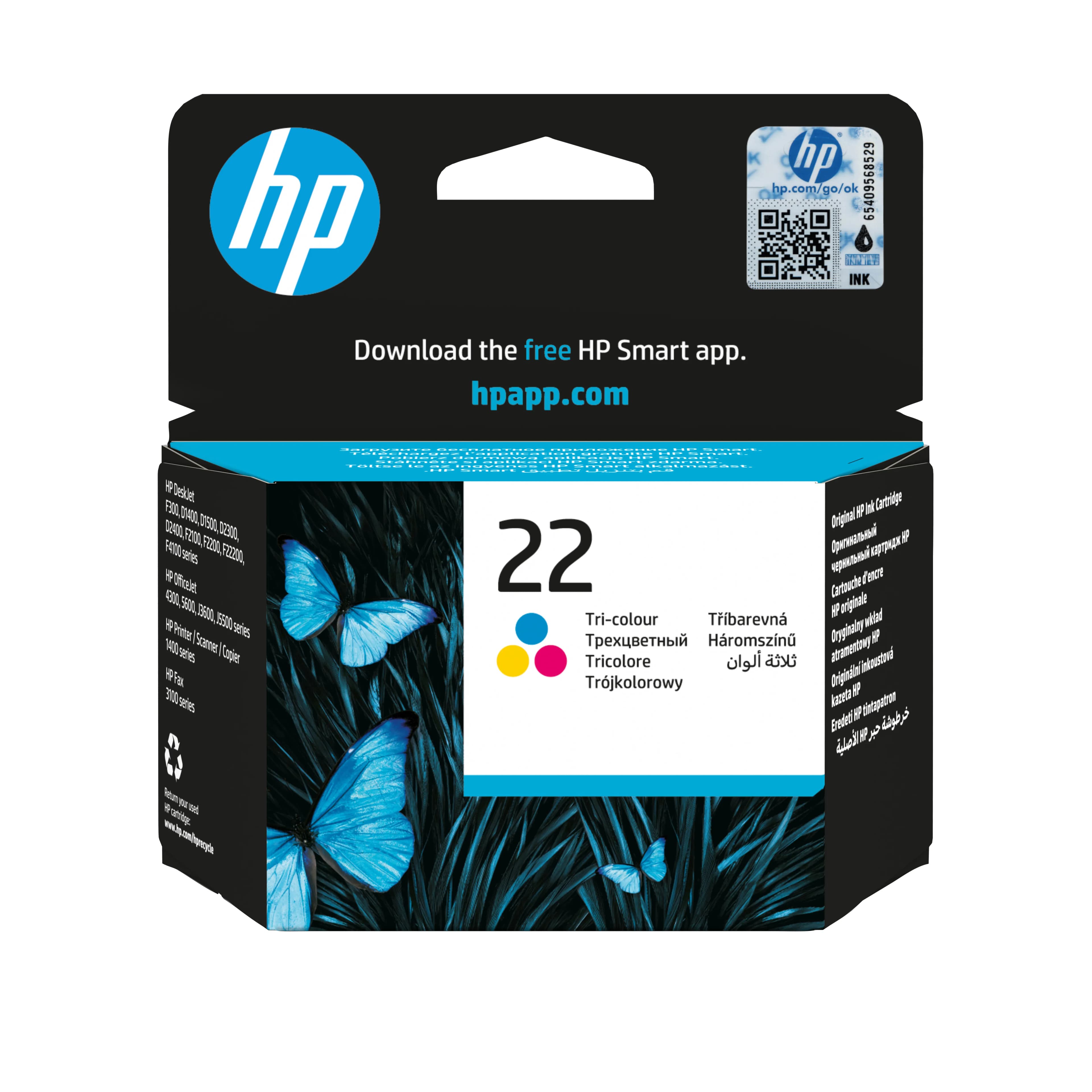 HP 22-mustekasetti, 5 ml, kolmiväri