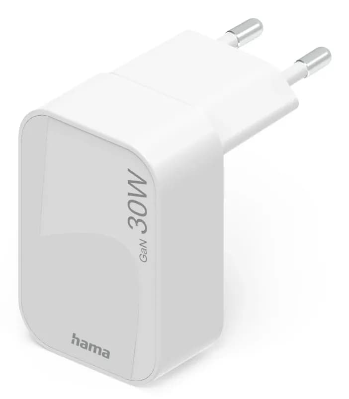 HAMA Fast Folding Mini Charger 1xUSB-C GaN PD 30W White