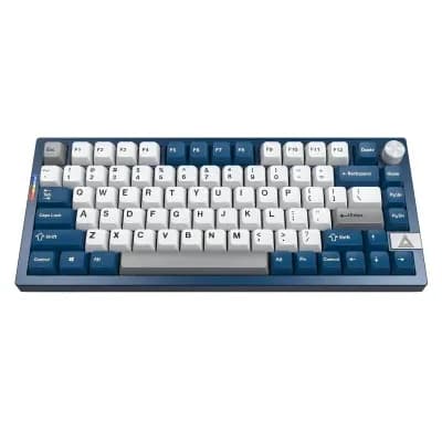 Montech MKey PRO 75% Freedom -langaton mekaaninen ergonominen pelinäppäimistö, Gateron G Pro 3.0 Yellow, sininen/valkoinen