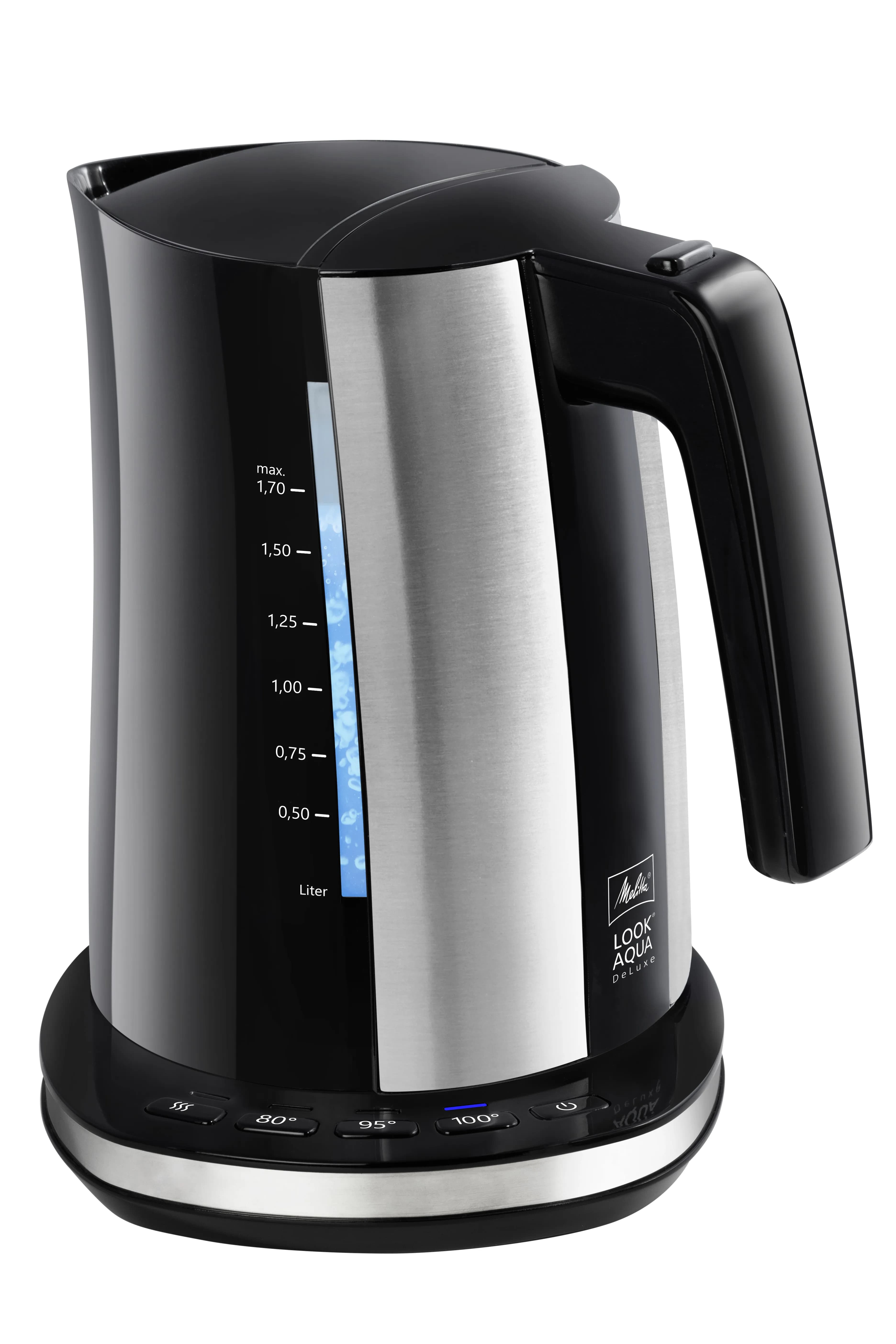 Melitta Aqua 2.0 Deluxe -vedenkeitin, 1,7 l, 2400 W, Deluxe Black – Melitta